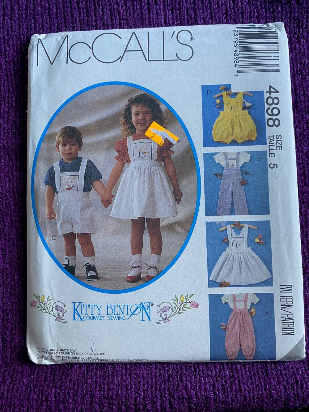 McCalls sewing pattern 4898 Pinafore overall top size 3